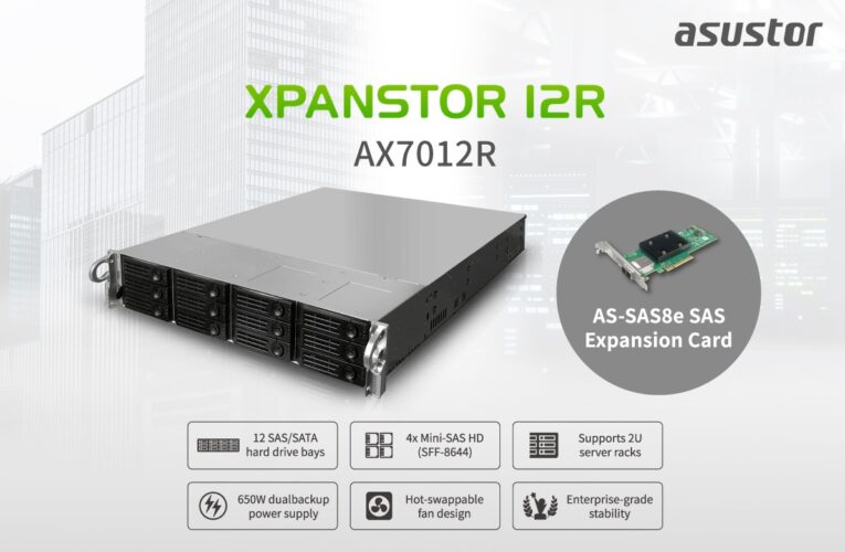 AZ ASUSTOR BEMUTATJA A VÁLLALATI SZINTŰ SAS JBOD XPANSTOR 12R-T ÉS AZ AS-SAS8E SAS HBA-T