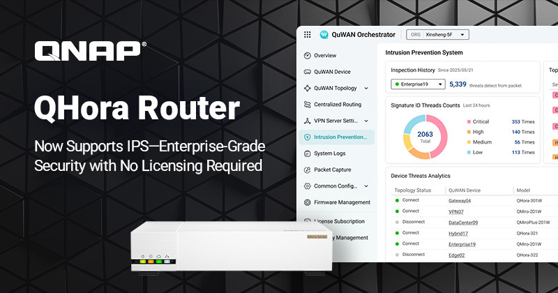 A QNAP QHORA ROUTEREK MOSTANTÓL TÁMOGATJÁK AZ IPS-T, LICENCDÍJAK NÉLKÜL NÖVELVE A ZSAROLÓVÍRUSOKKAL SZEMBENI VÉDELMET